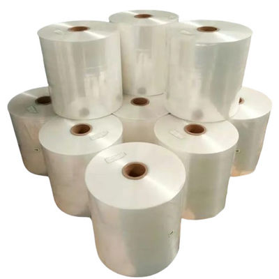 Film d'enveloppe rétrécissante en PE transparent, imprimable, en polyéthylène centré plié, film d'enveloppe rétrécissante