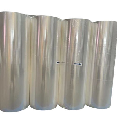 19 Microns Clear POF Film rétrécissant enroulé en rouleau Film rétrécissant en polyolefine plié en centre