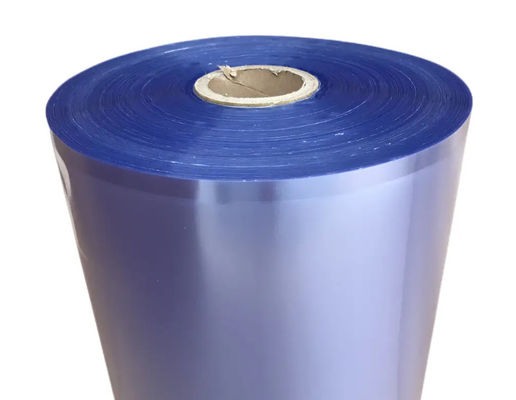 19 microns PVC transparent film de film de recouvrement rétrécissant en rouleau plié en centre à basse température rétrécissant