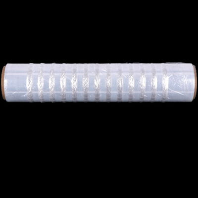 Film étirable ventilé en LDPE transparent d'une épaisseur de 23 microns et d'un allongement de 250%