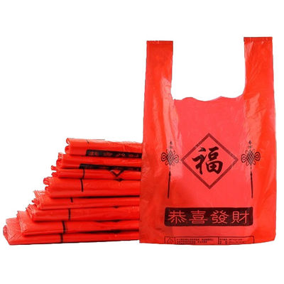 Sacs de transport en gilet en plastique lourd 30 μm LDPE pour restaurants