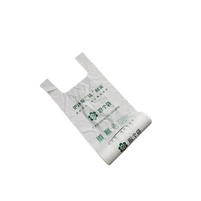 PBAT PLA Amidon de maïs Sacs de magasinage biodégradables Taille personnalisée Couleur verte blanche