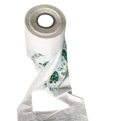 PBAT PLA Amidon de maïs Sacs de magasinage biodégradables Taille personnalisée Couleur verte blanche