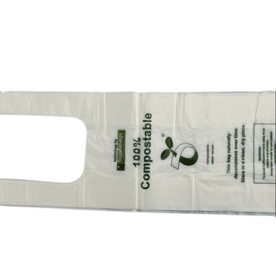 PBAT PLA Amidon de maïs Sacs de magasinage biodégradables Taille personnalisée Couleur verte blanche